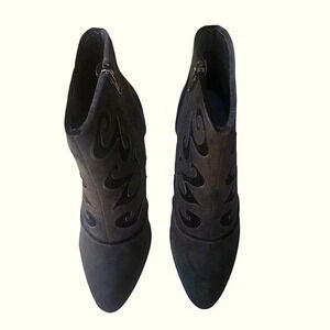 Cloudwalkers Black Faux Suede Ankle Boots Womens 10W